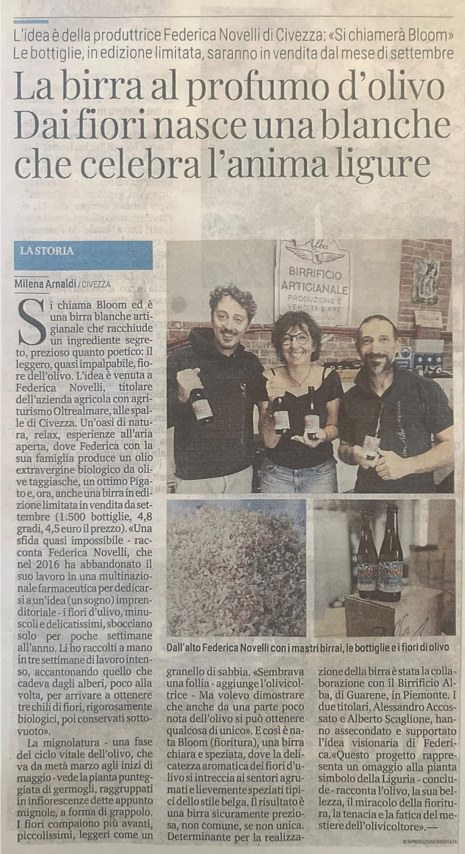 Birra Bloom su Il Secolo XIX